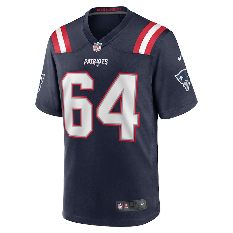 Andrew Stueber 64 New England Patriots Game Navy NFL Jersey Men's