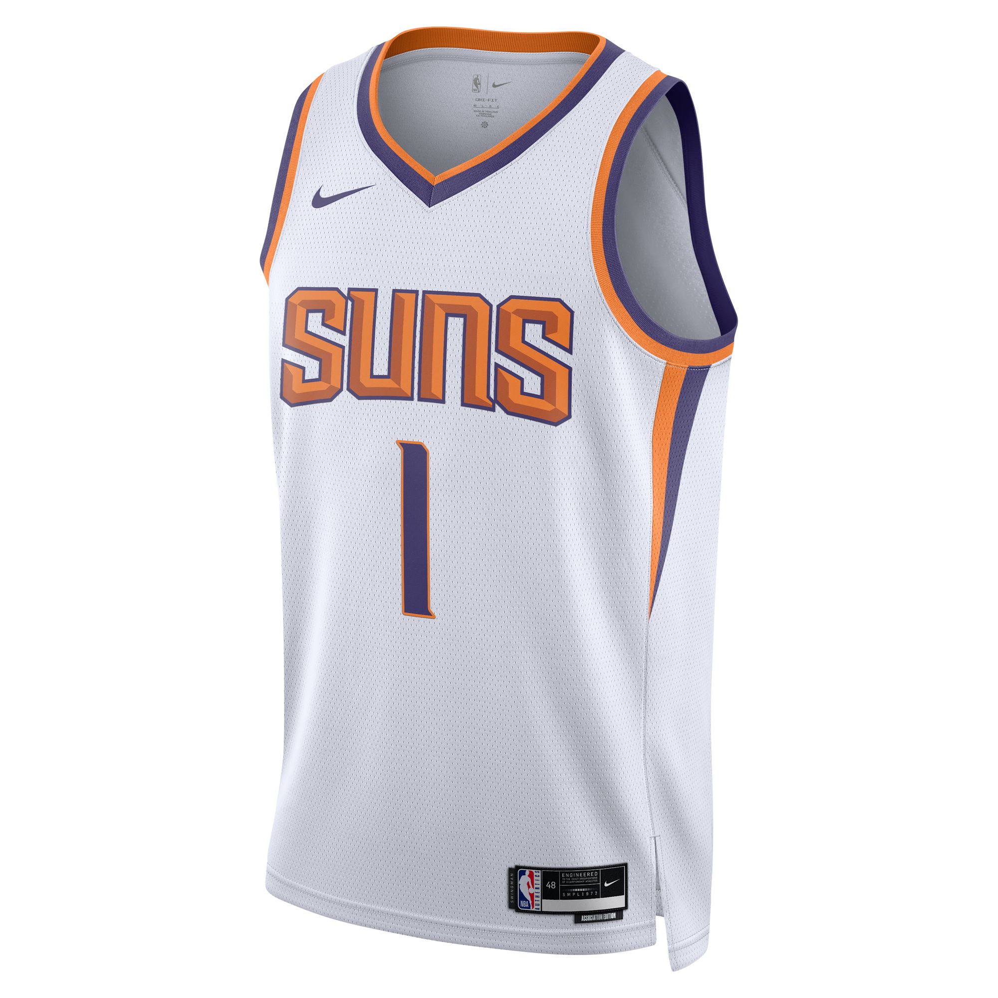 Unisex Devin Booke White Phoenix Suns Swingman Association Edition NBA Jersey Unisex