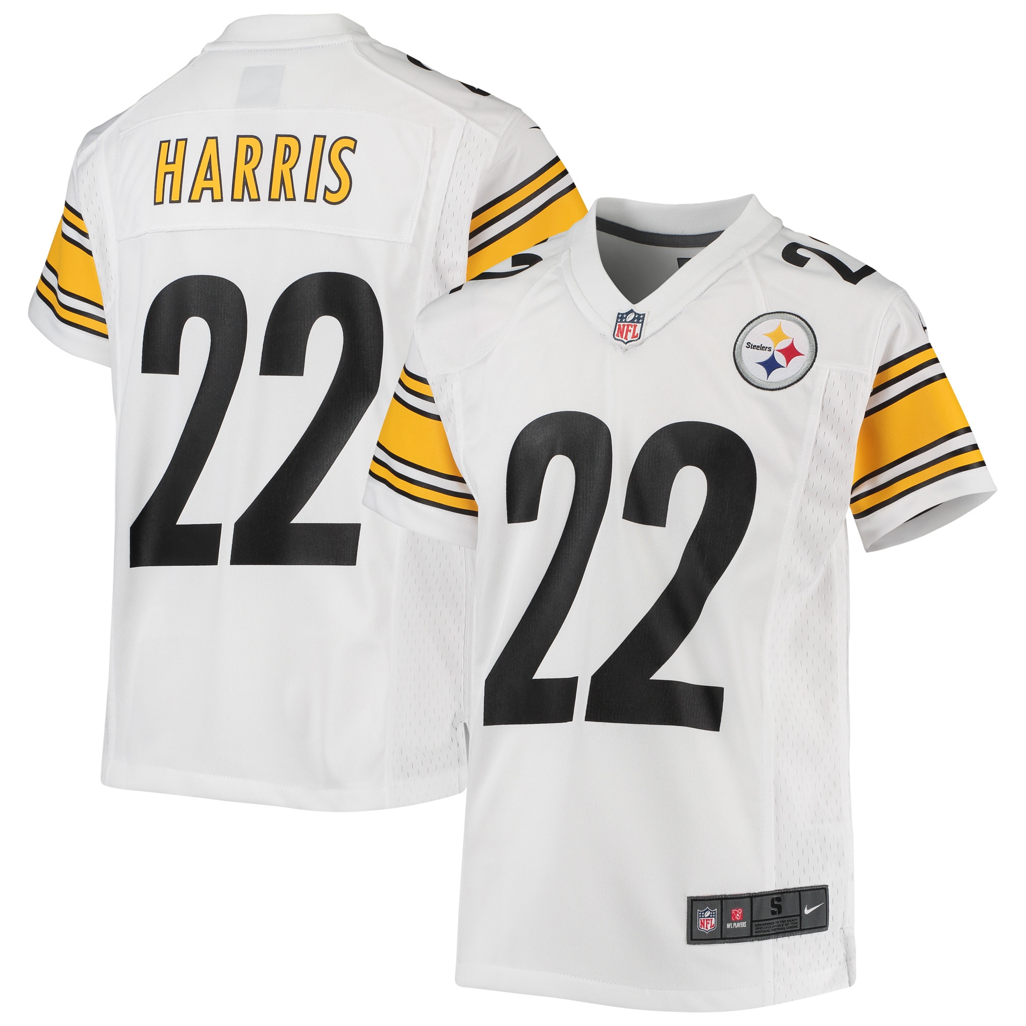 Pittsburgh Steelers Najee Harris White Game NFL Jersey Youth