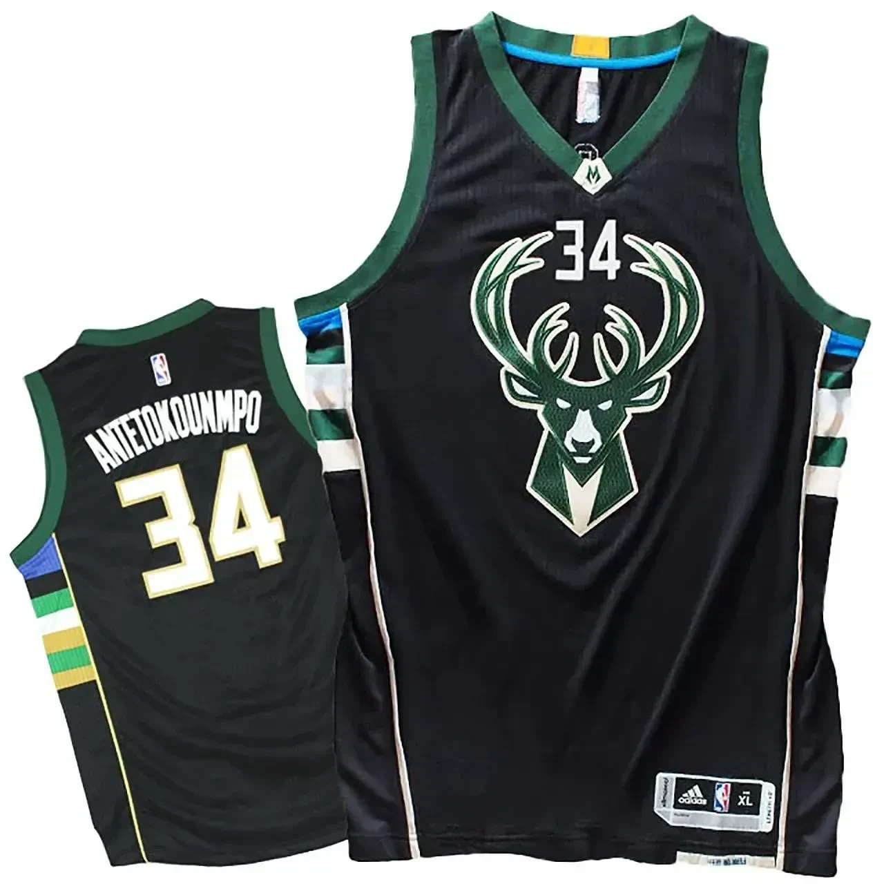 2015-16 Season Milwaukee Bucks 34 Giannis Antetokounmpo New-black NBA Jersey Men's