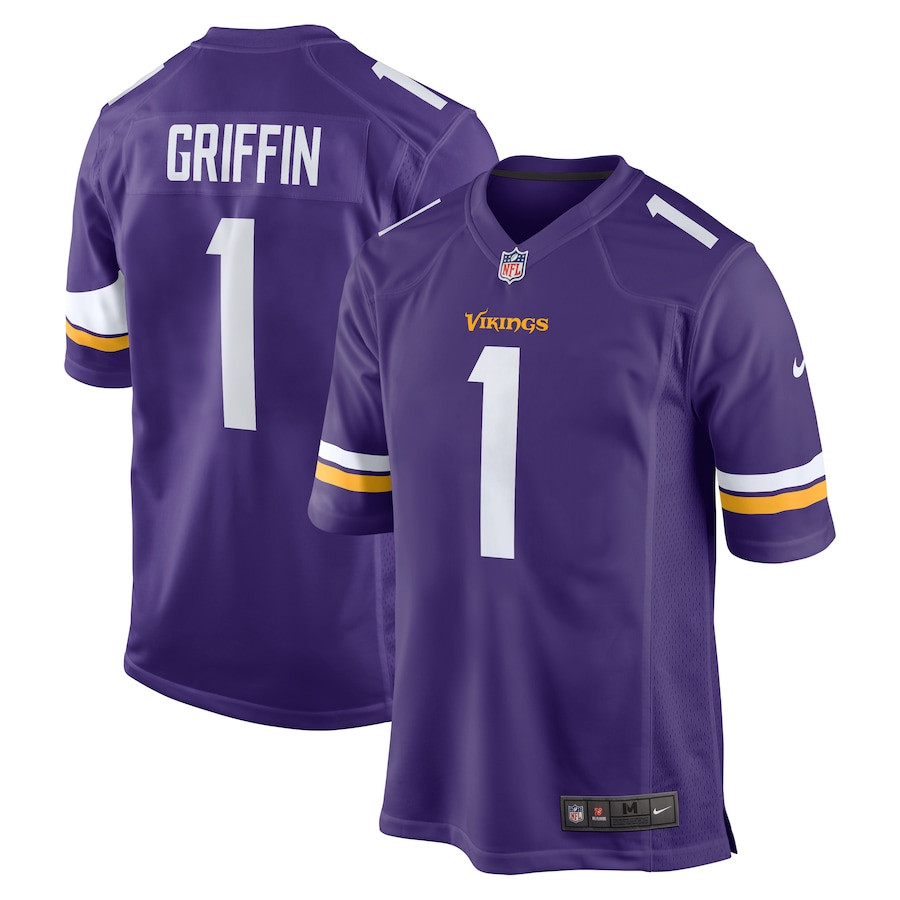 Shaquill Griffin 1 Minnesota Vikings Team Game Purple NFL Jersey Men's
