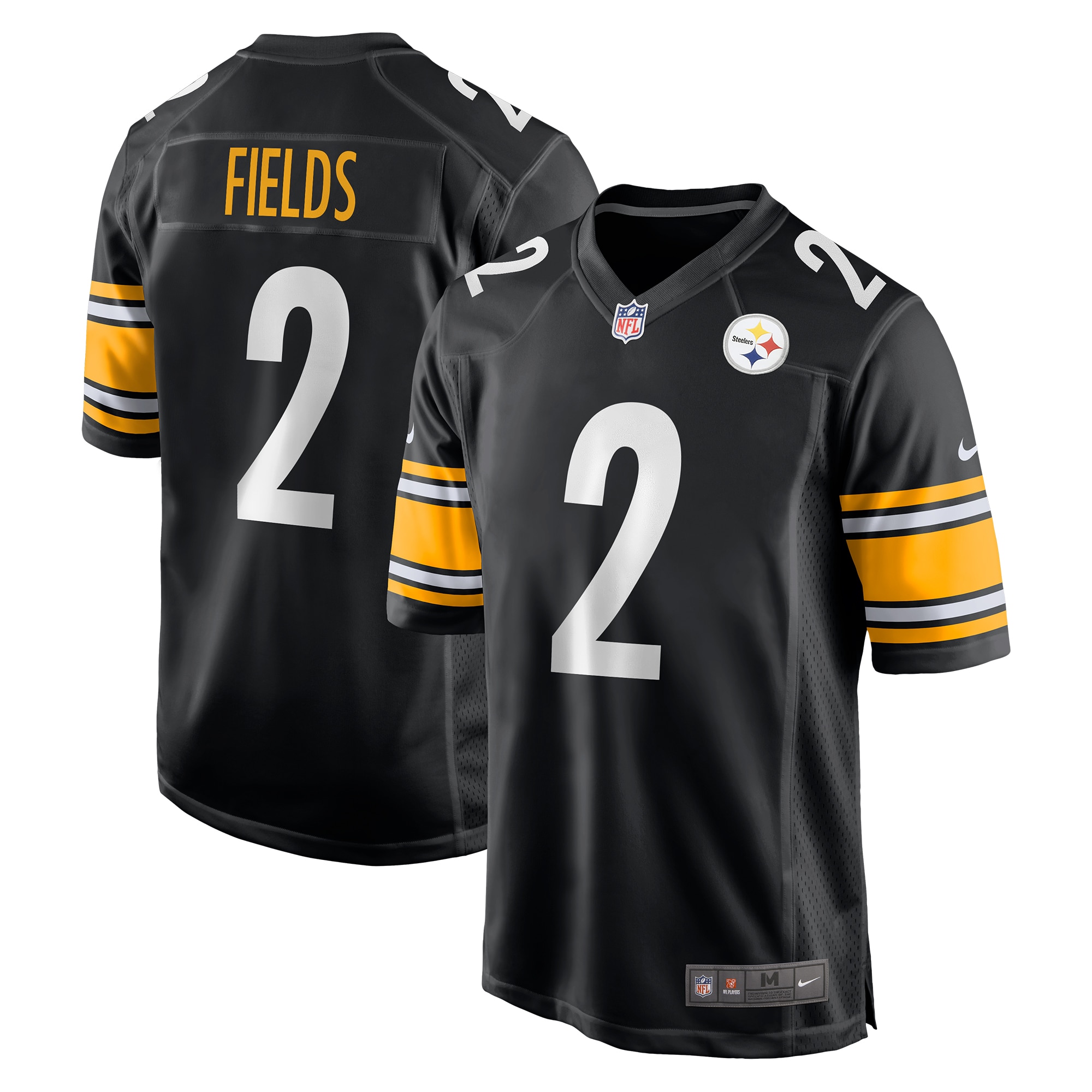 Pittsburgh Steelers Justin Fields Black Game Player NFL Jersey Men's