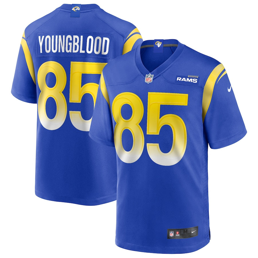 Jack Youngblood 85 Los Angeles Rams Game Retired Royal NFL Jersey Men's