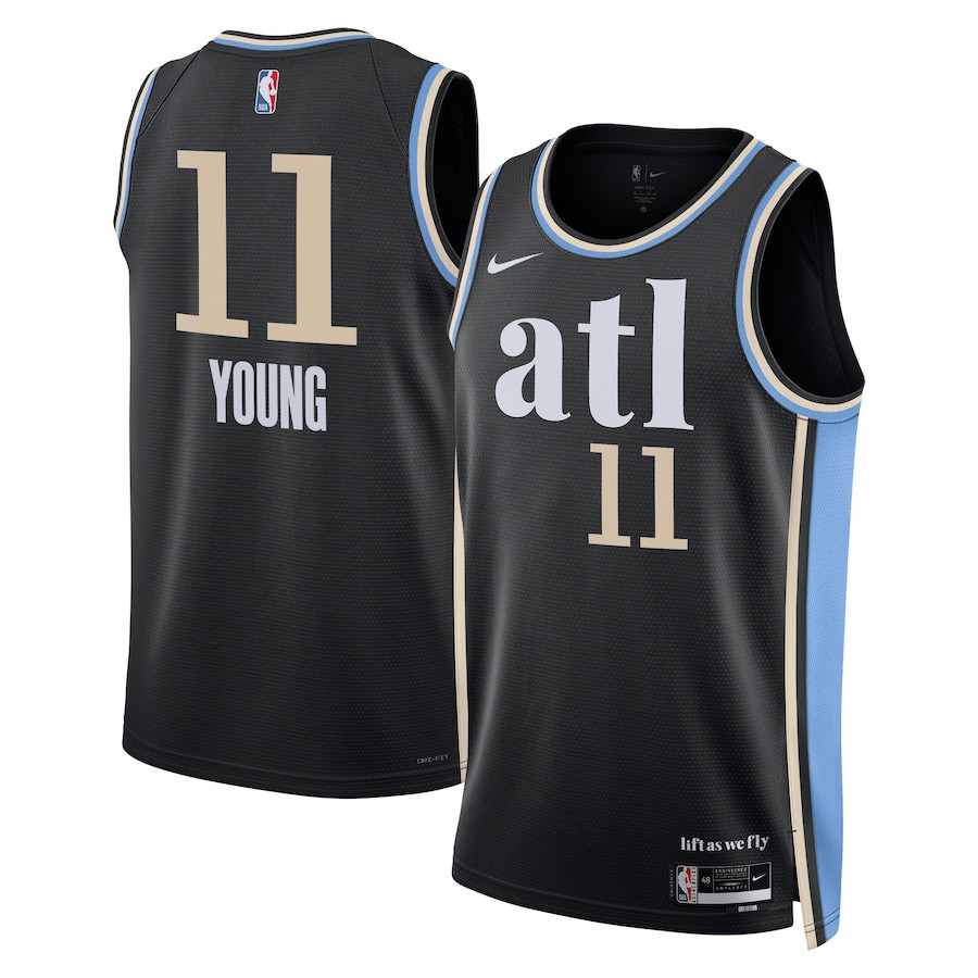 Trae Young 11 Atlanta Hawks 2023/24 City Edition Swingman Black NBA Jersey Men's