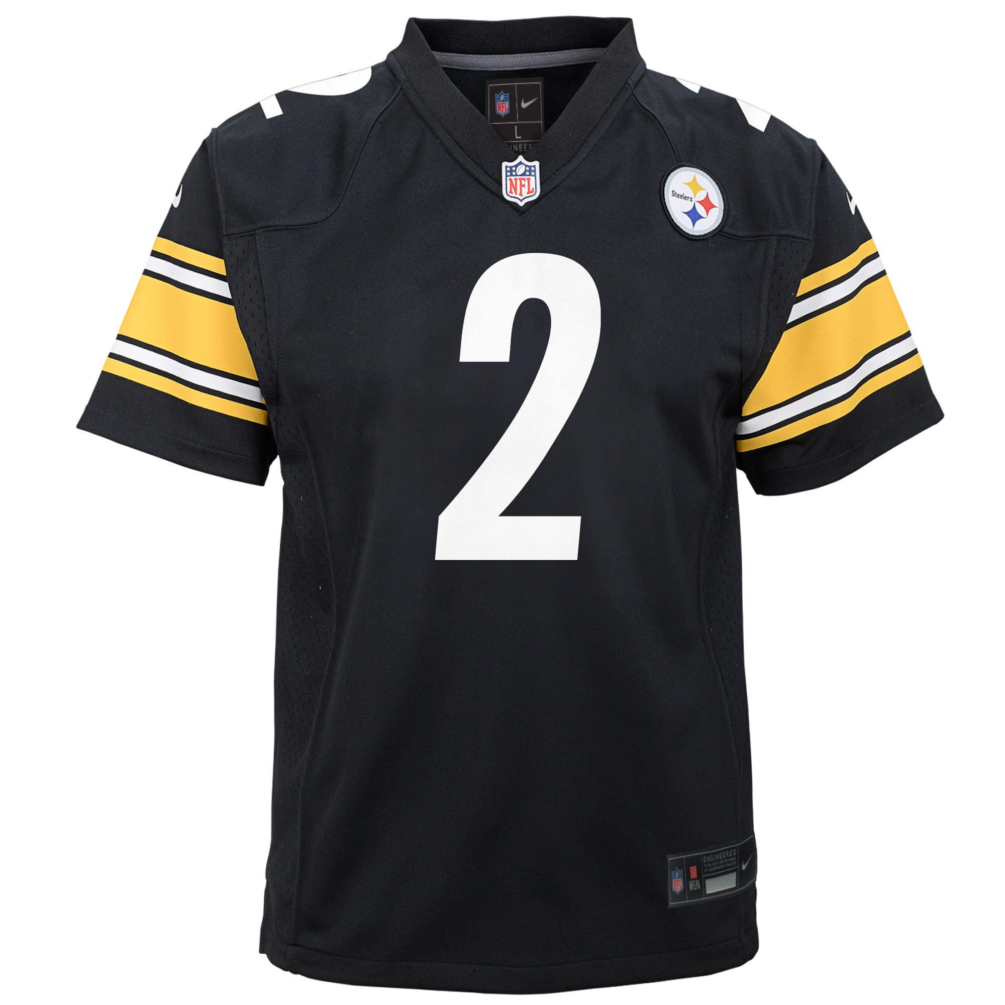 Pittsburgh Steelers Justin Fields Black Team Game NFL Jersey Youth