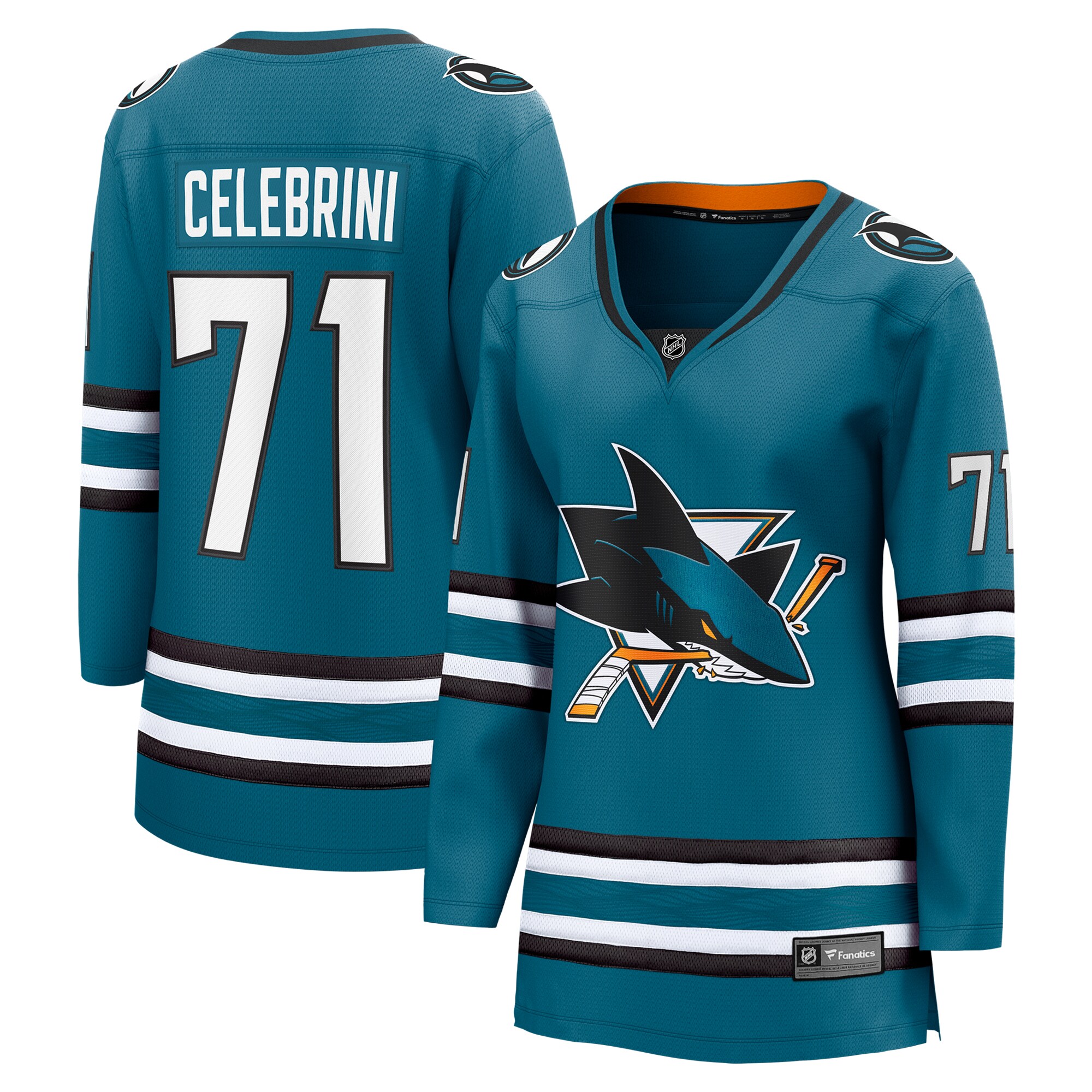 San Jose Sharks Macklin Celebrini Teal Home Breakaway NHL Jersey Women's