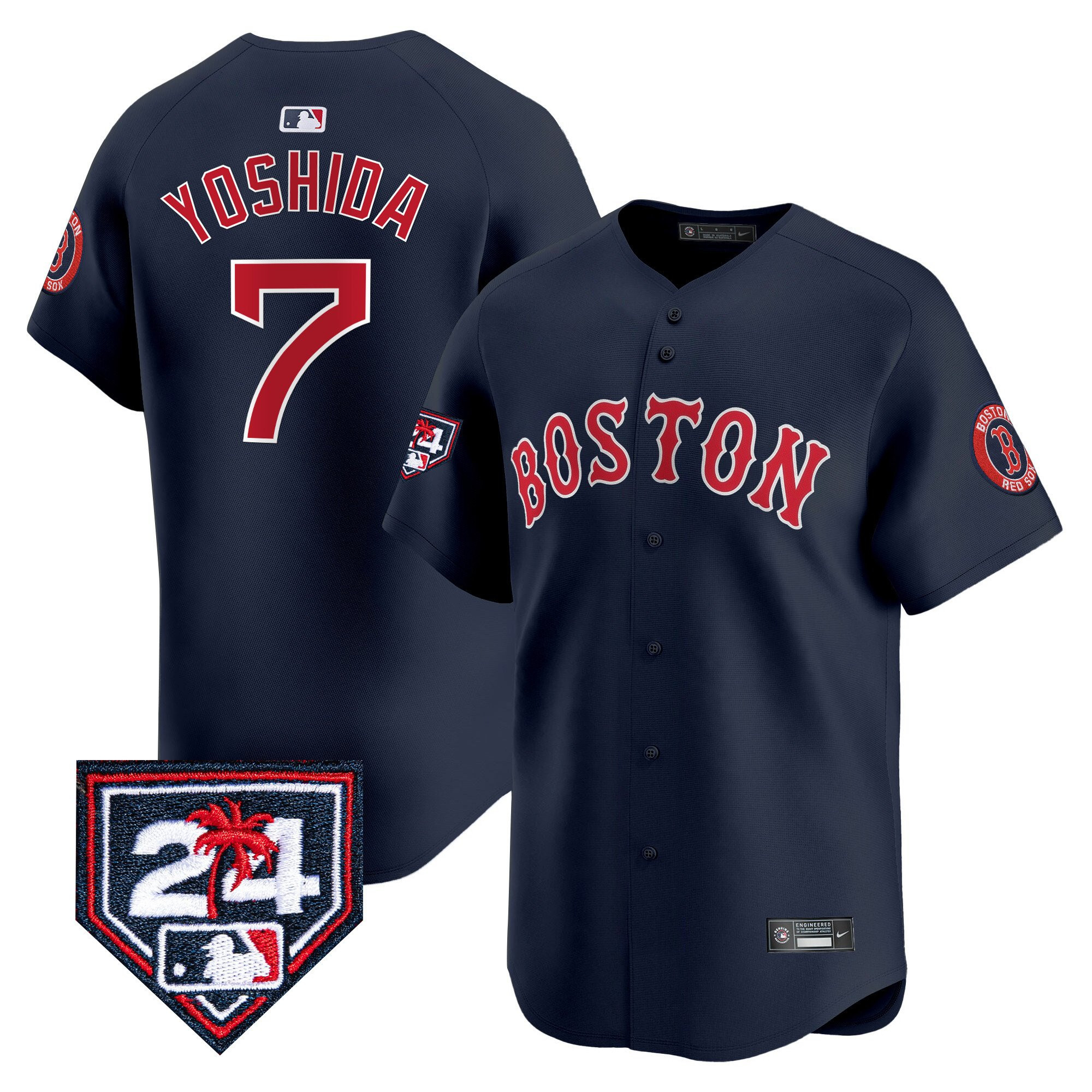 Masataka Yoshida 7 Boston Red Sox 2024 Spring Training Navy MLB Jersey Men's
