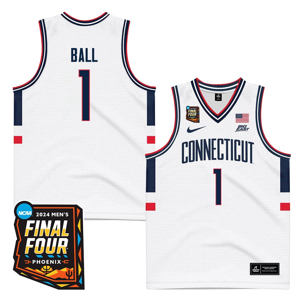 Solomon Ball 1 UConn Huskies 2024 Final Four Patch Unisex NCAA Jersey Unisex