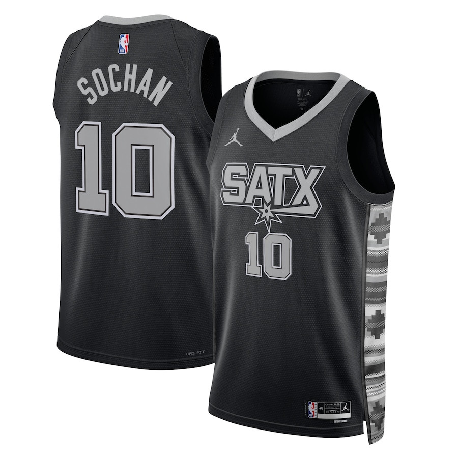 Jeremy Sochan 10 San Antonio Spurs Unisex Swingman Statement Edition Black NBA Jersey Unisex