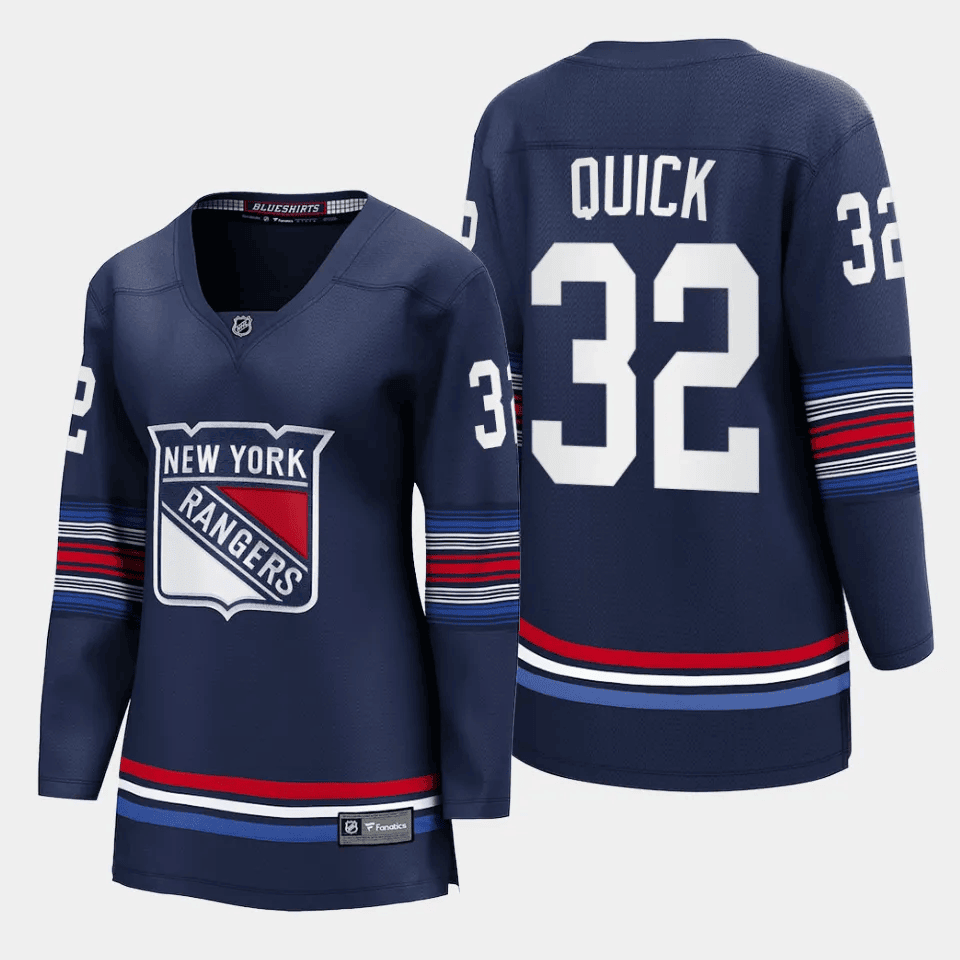 Jonathan Quick 32 New York Rangers Alternate Premier Breakaway Navy NHL Jersey Women's