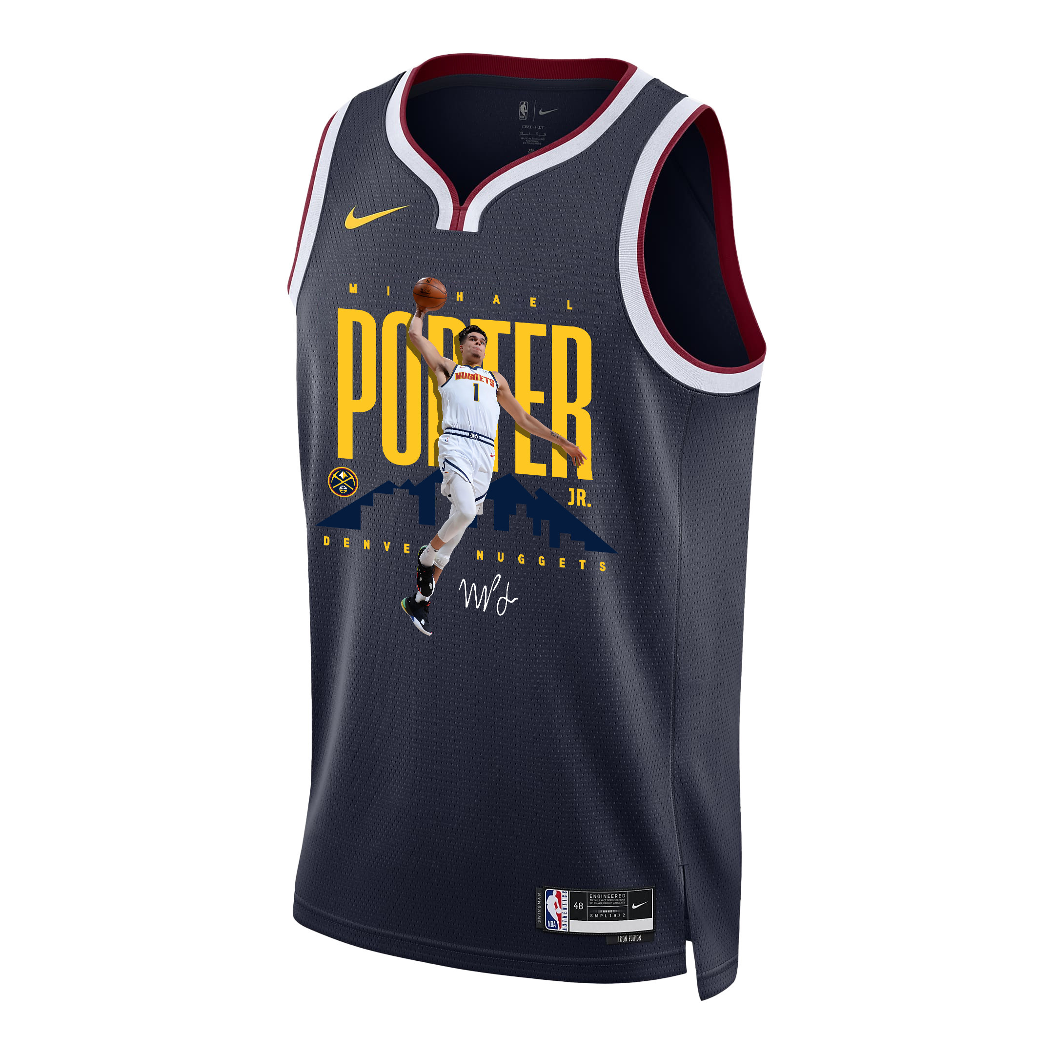 Michael Porter Jr. 1 Denver Nuggets X-Factor Player 2023 Champions Swingman Black NBA Jersey Men's
