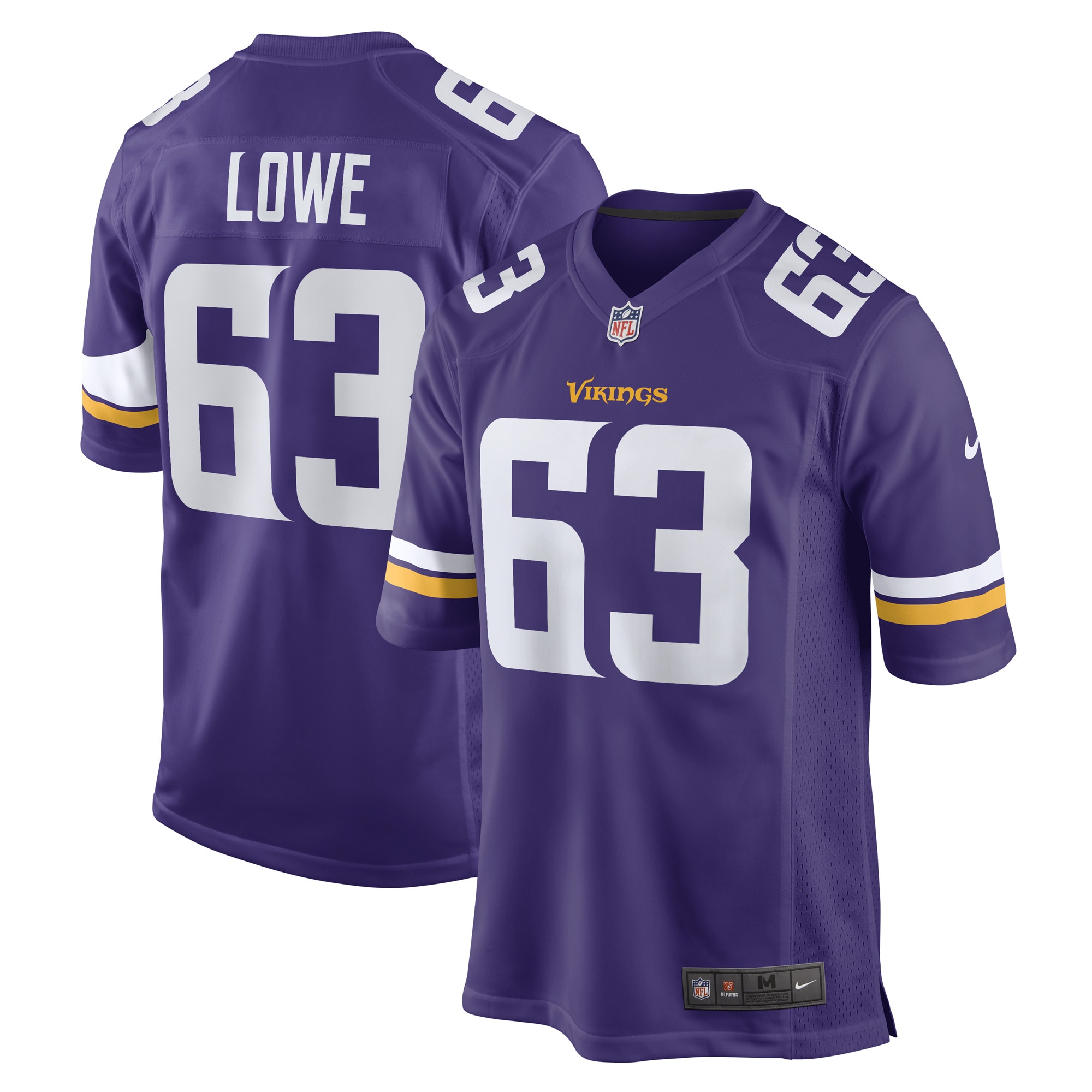 Minnesota Vikings Vederian Lowe Purple Game Player NFL Jersey Men's
