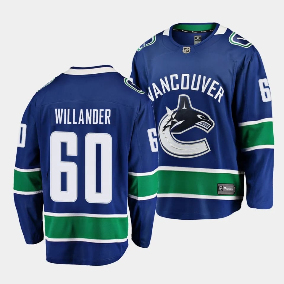 Tom Willander #60 Vancouver Canucks 2023 Draft Home Navy NHL Jersey Men's