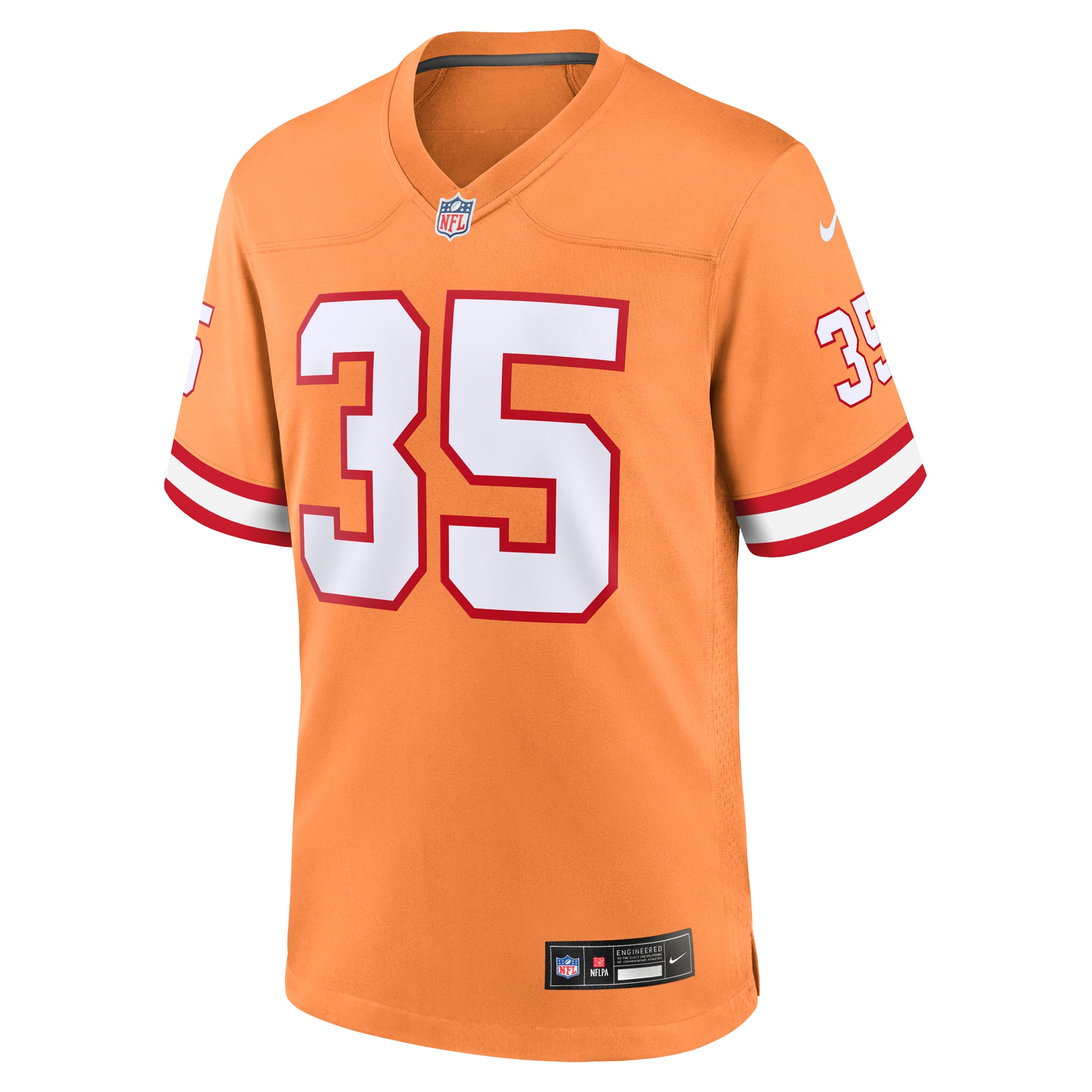 Tampa Bay Buccaneers Jamel Dean Orange Throwback Game NFL Jersey Men's