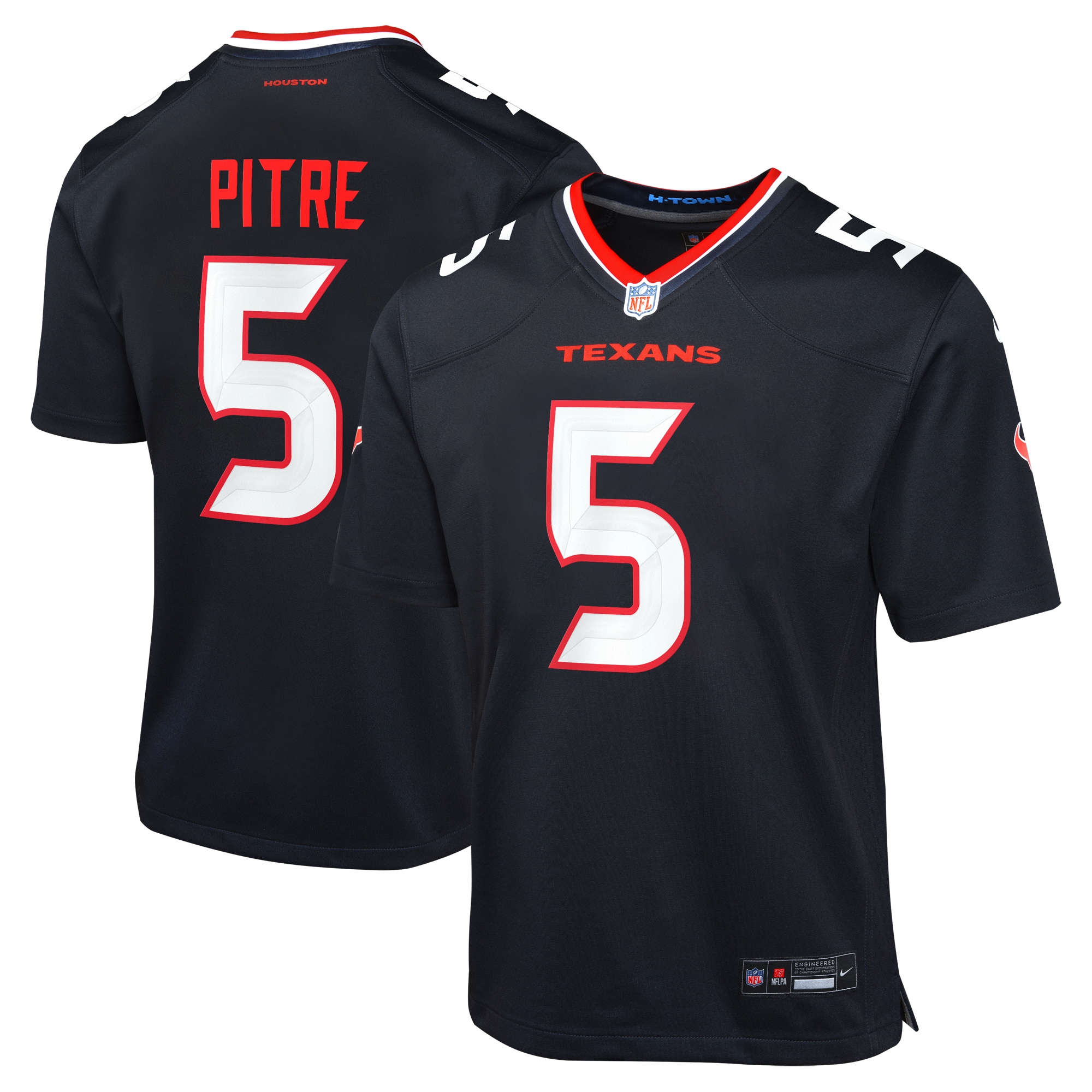 Houston Texans Jalen Pitre Navy Game NFL Jersey Youth