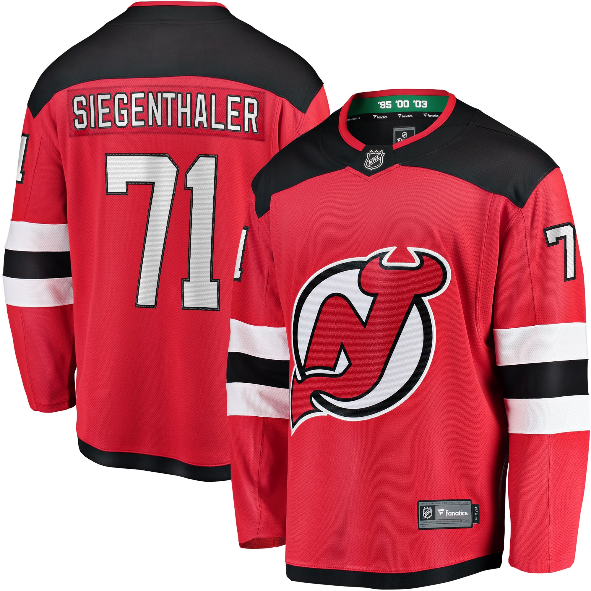 New Jersey Devils Jonas Siegenthaler Red Home Breakaway Player NHL Jersey Men's