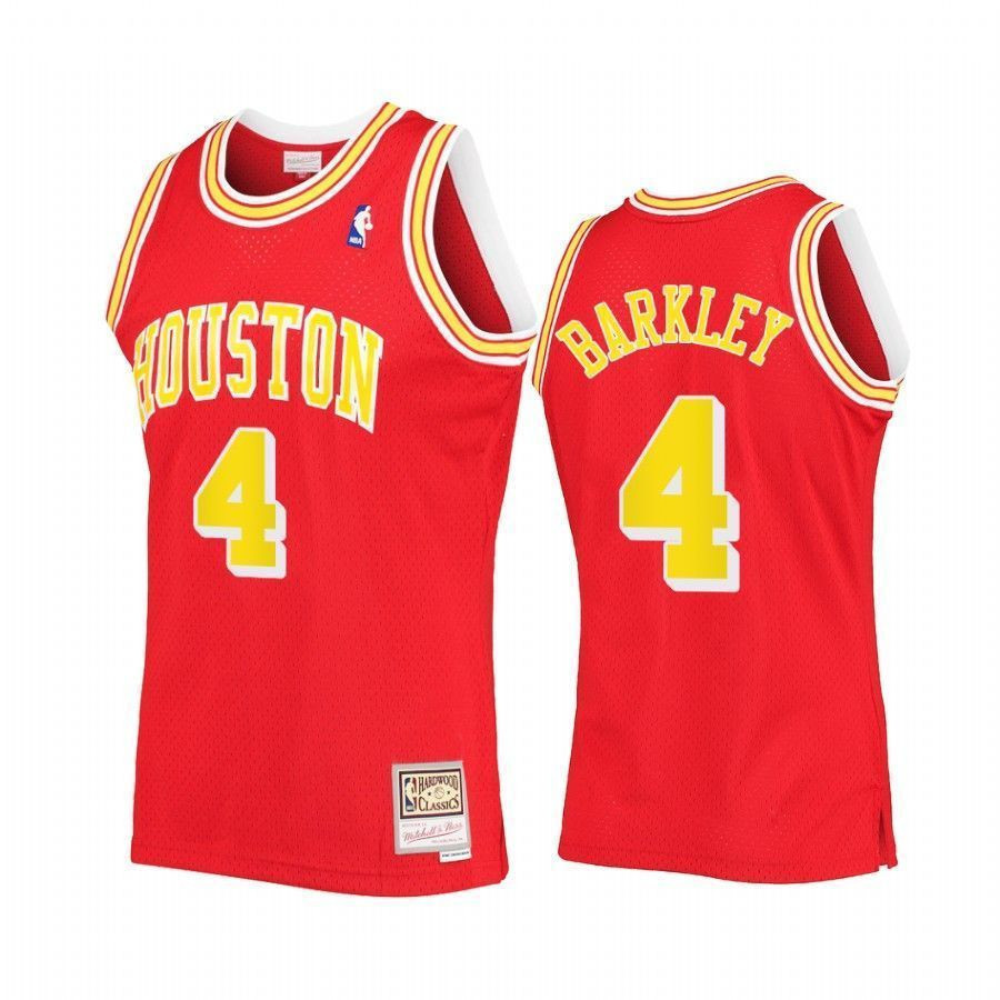 Charles Barkley 4 Houston Rockets Red Hardwood Classics NBA Jersey Men's