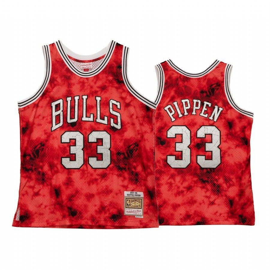 Scottie Pippen 33 Chicago Bulls Galaxy Red NBA Jersey Men's