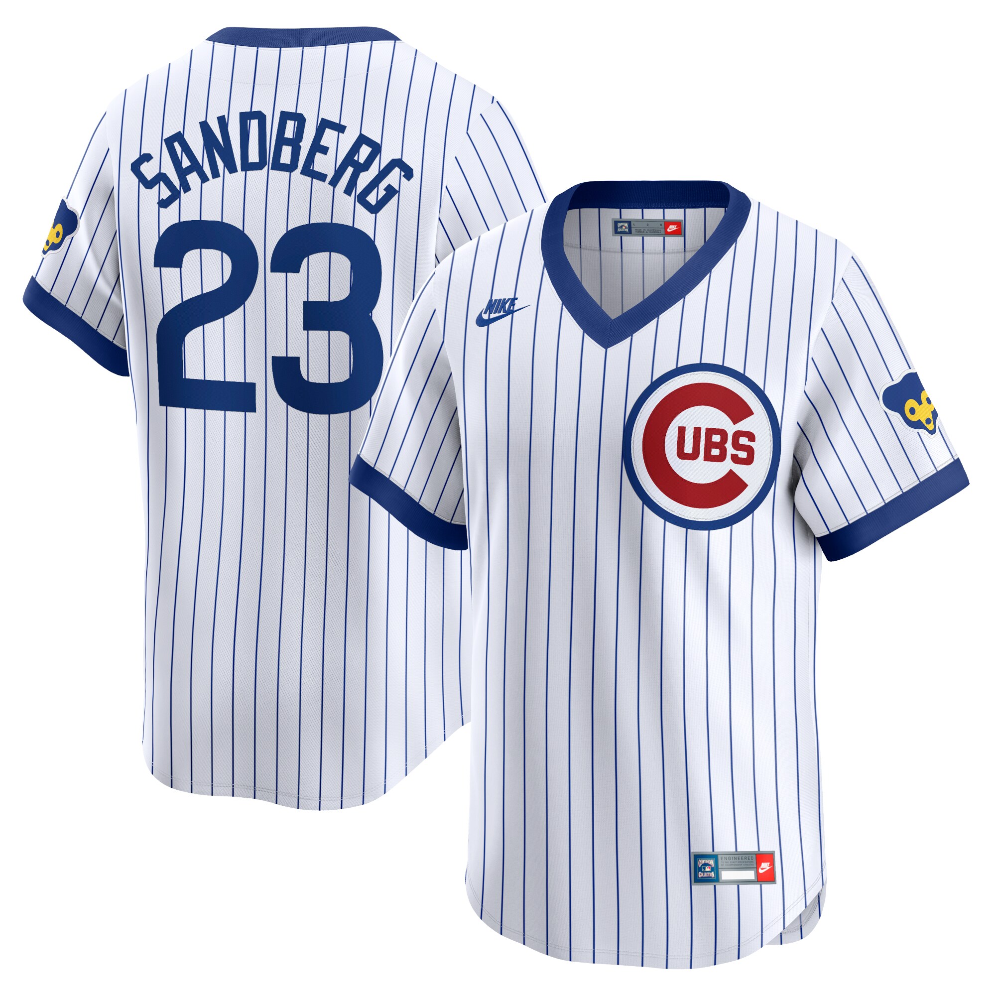 Chicago Cubs Ryne Sandberg White Throwback Cooperstown Limited MLB Jersey Men's