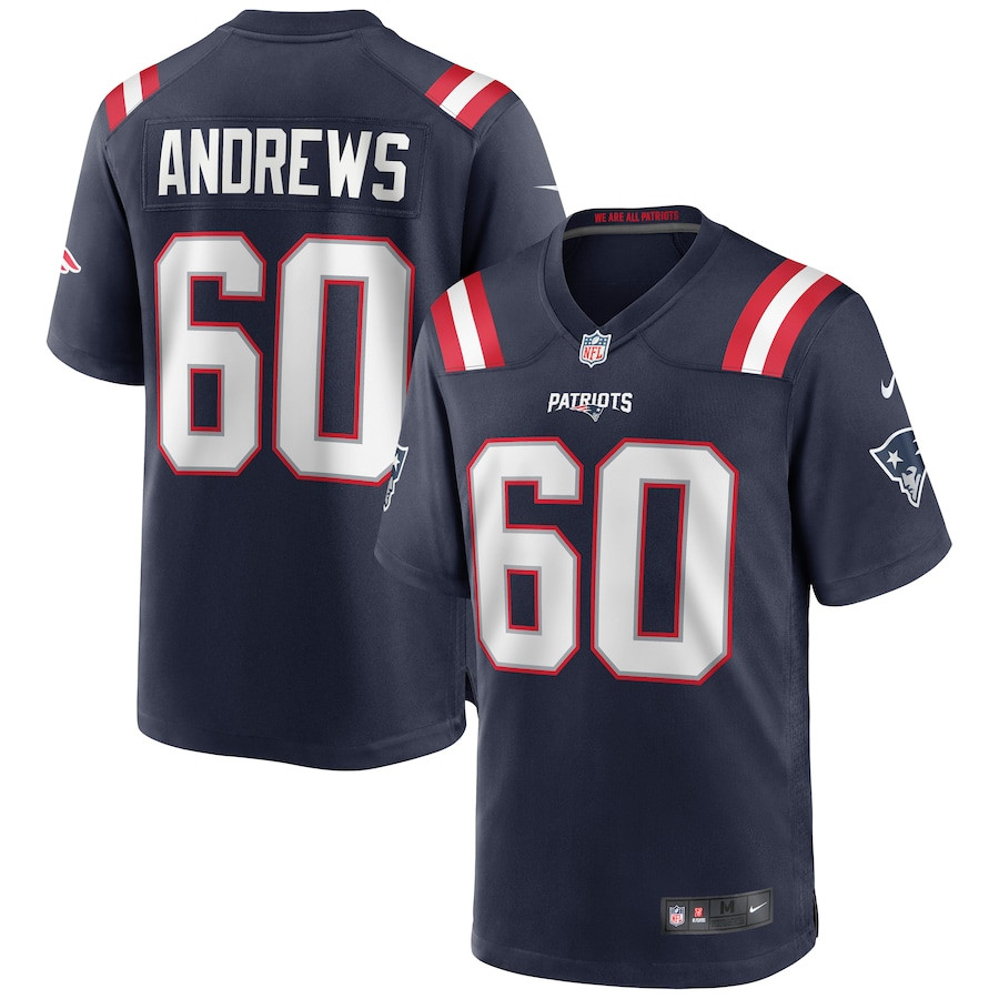 David Andrews 60 New England Patriots Game Navy NFL Jersey Men's