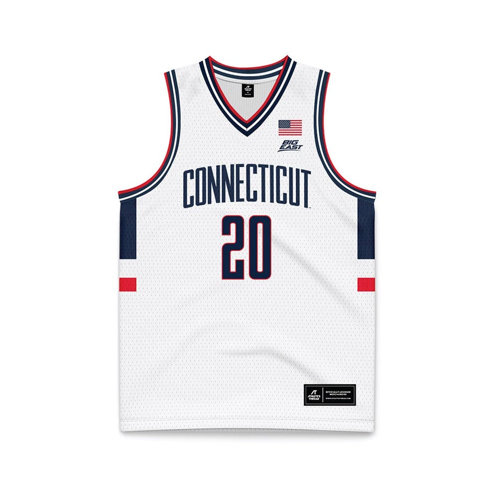 Andrew Hurley 20 UConn Huskies 2024 White Unisex NCAA Jersey Unisex