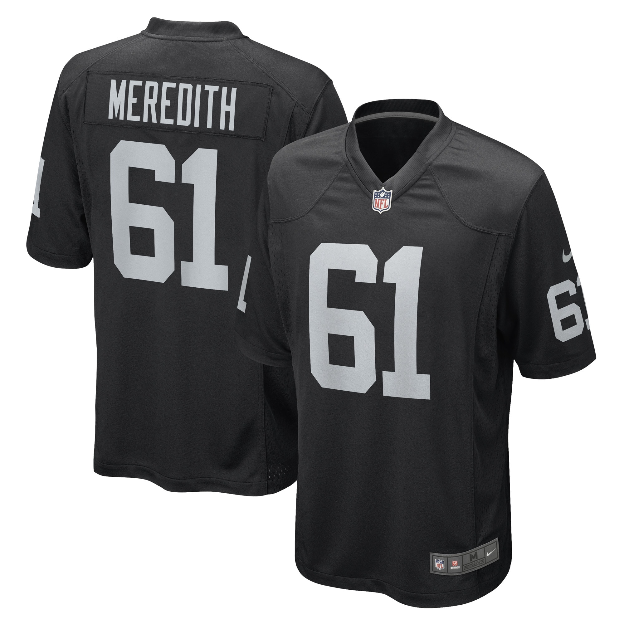 Las Vegas Raiders Meredith Black Game Player NFL Jersey Men's