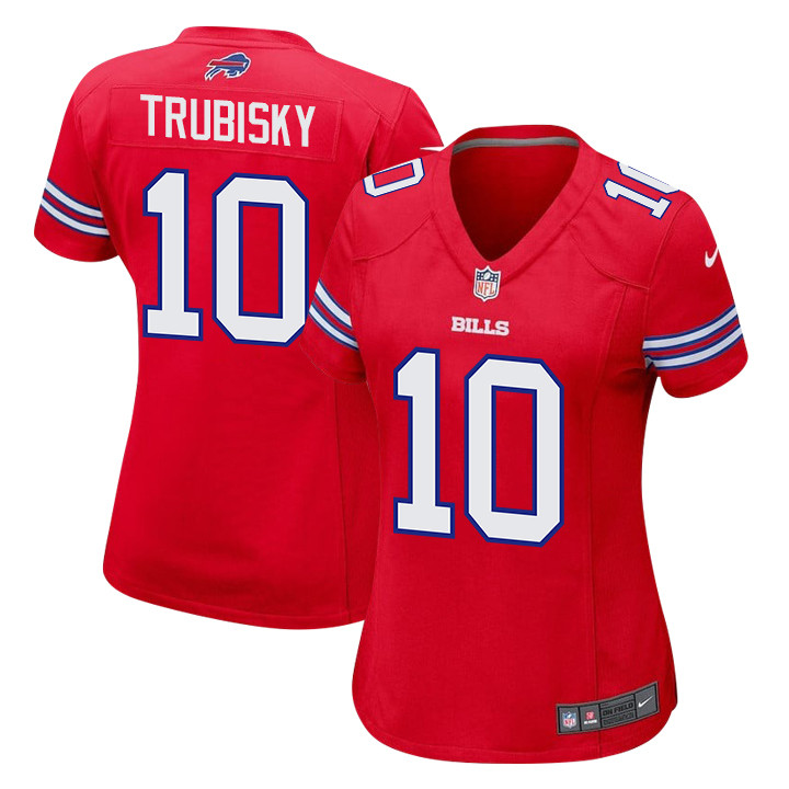 Mitch Trubisky 10 Buffalo Bills Team Game Red NFL Jersey Women's