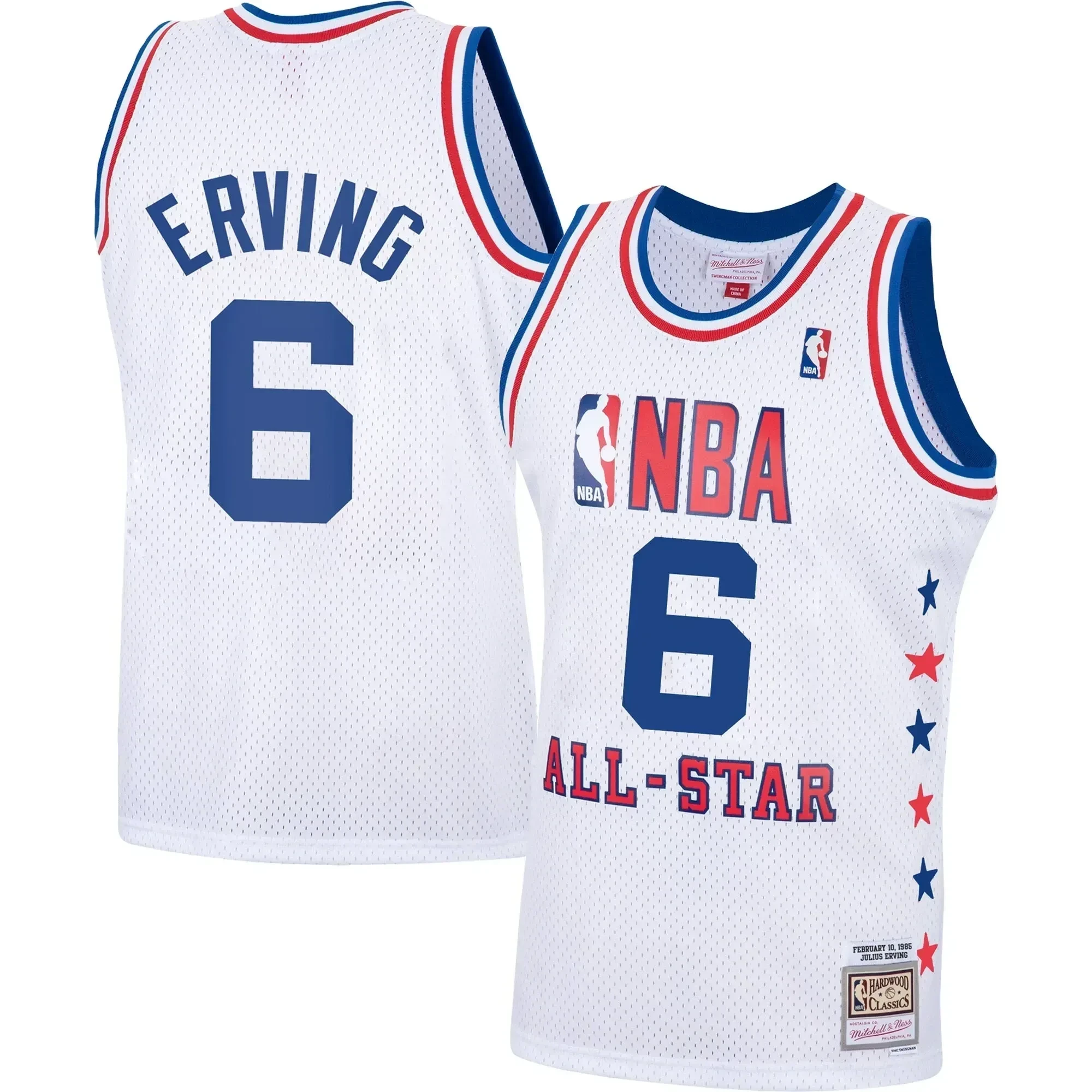 Julius Erving Eastern Conference Mitchell Ness 1985 All Star Game Swingman White NBA Jersey Men's