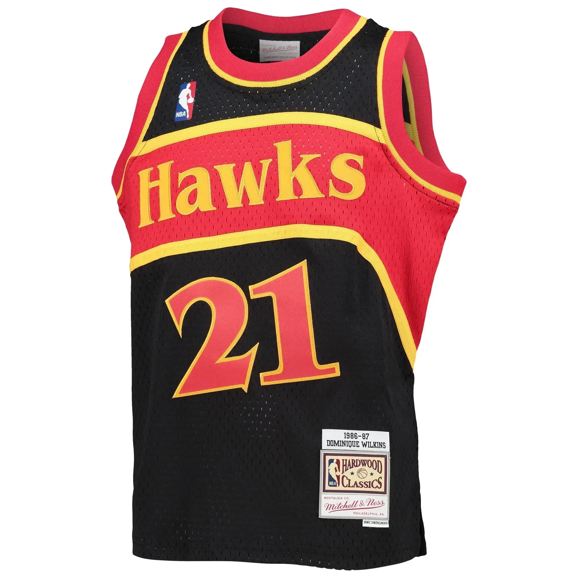 Dominique Wilkins Atlanta Hawks Mitchell&Nes 1986-87 Hardwood Classics Reload Black NBA Jersey Youth
