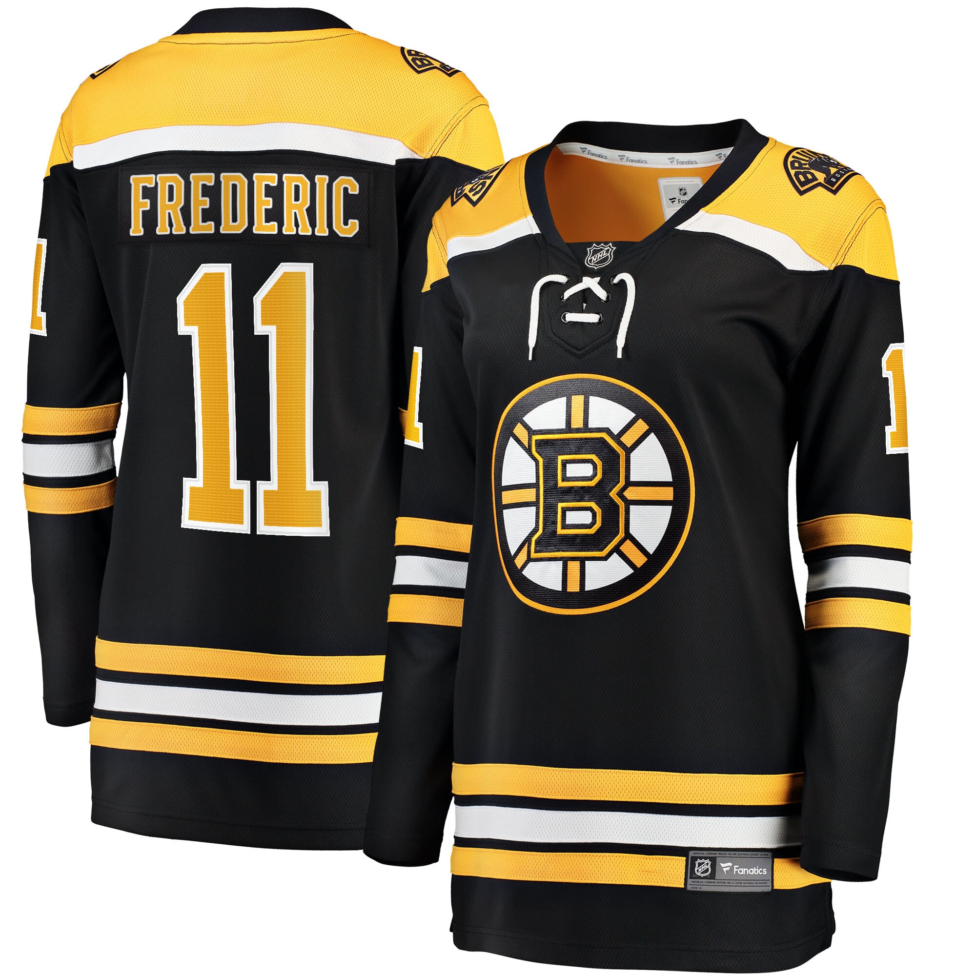 Boston Bruins Trent Frederic Black Home Breakaway Player NHL Jersey Women's