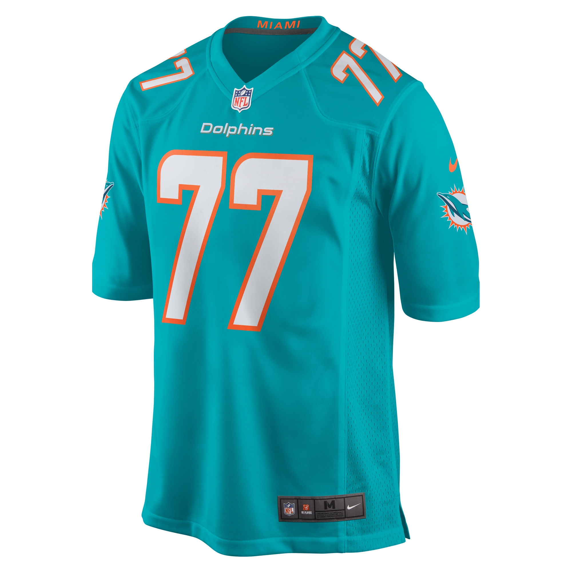 Miami Dolphins Isaiah Wynn Aqua Game NFL Jersey Men's