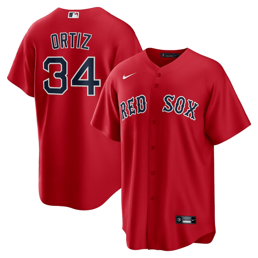 David Ortiz 34 Boston Red Sox Alternate Red MLB Jersey Men's
