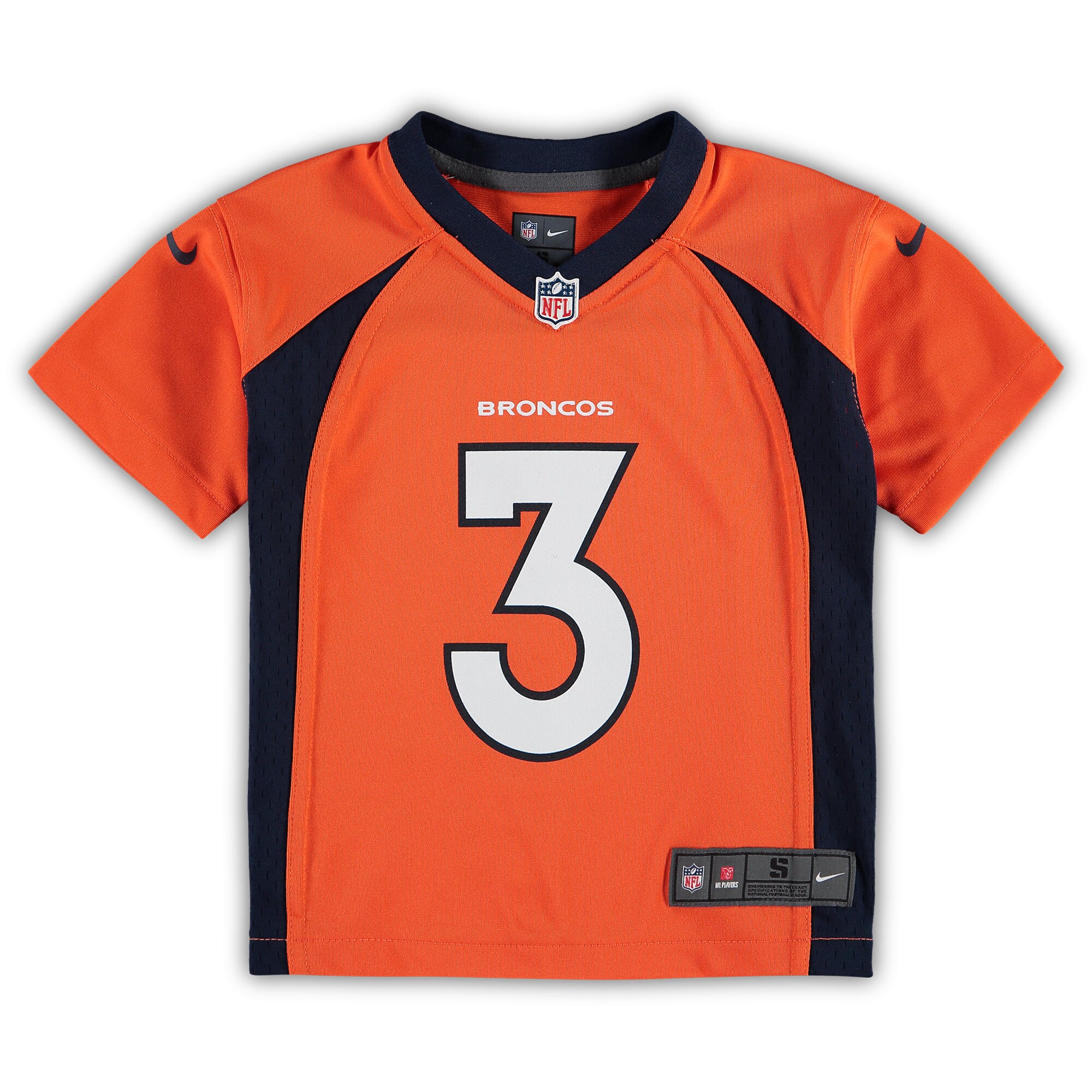 Preschool Denver Broncos Russell Wilson Orange Game NFL Jersey Men's