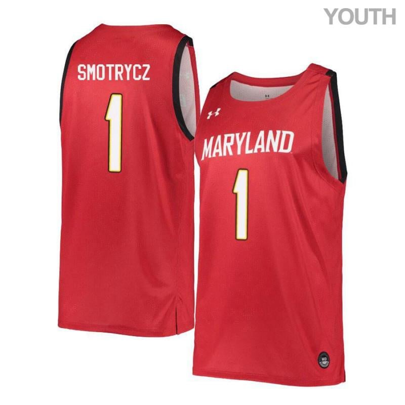 Under Armour 1 Evan Smotrycz Red Retro Maryland Terrapins NCAA Jersey Youth