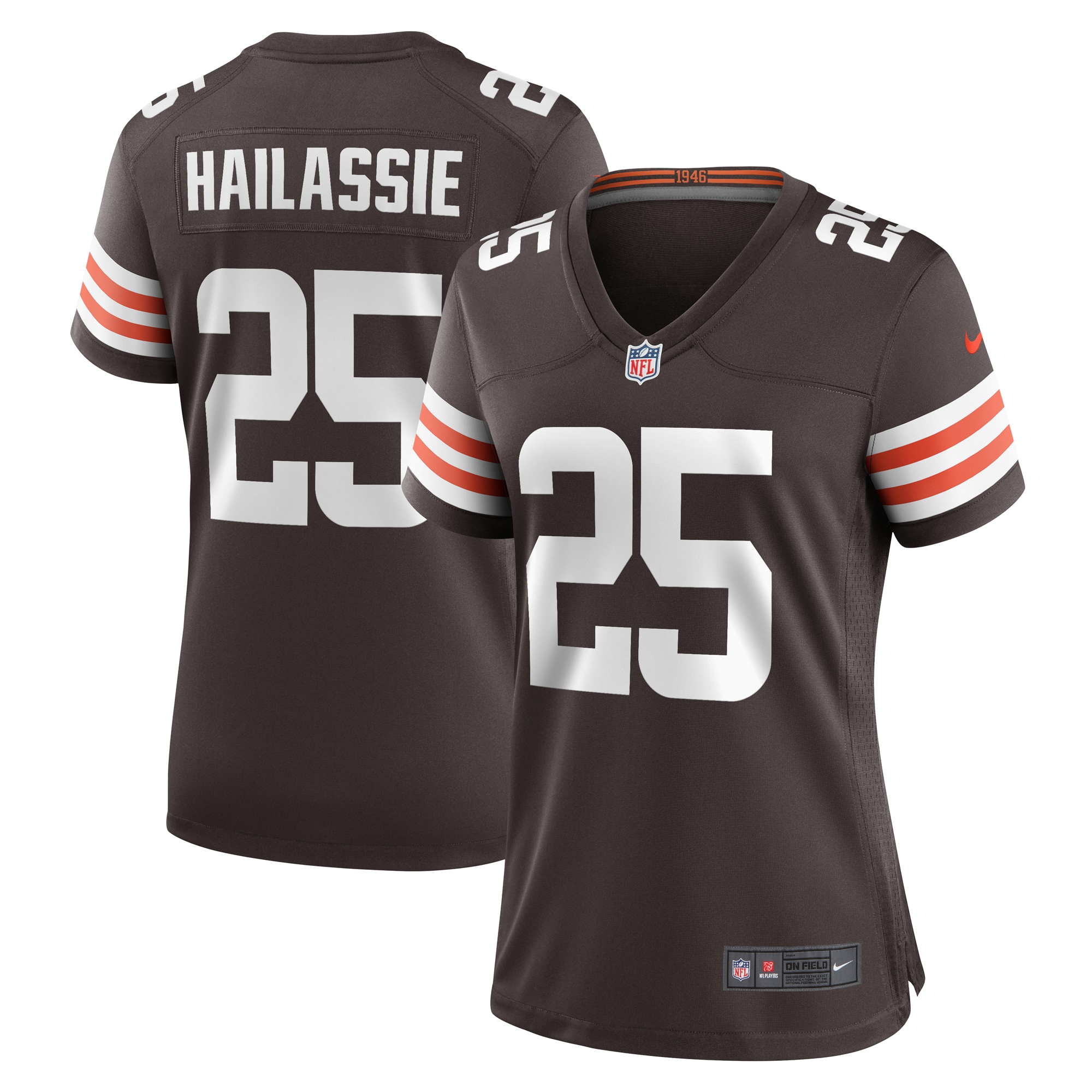 Cleveland Browns Kahlef Hailassie Brown Team Game NFL Jersey Women's