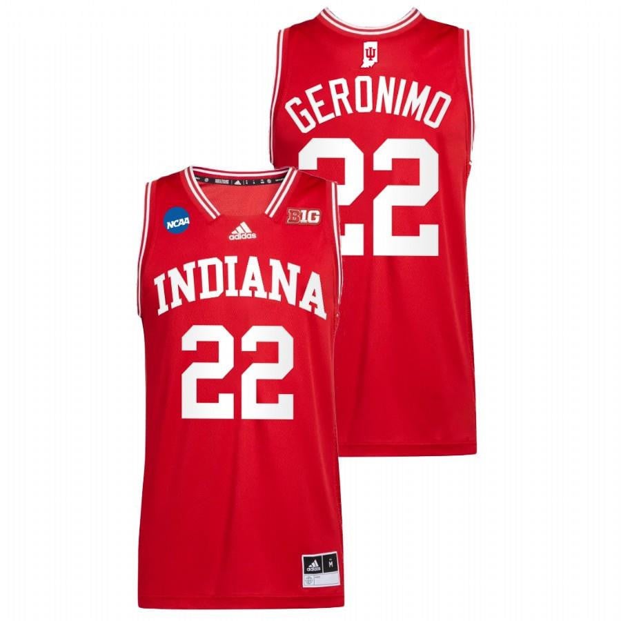 Indiana Hoosiers Jordan Geronimo Red 2022 March Madness NCAA Jersey Men's
