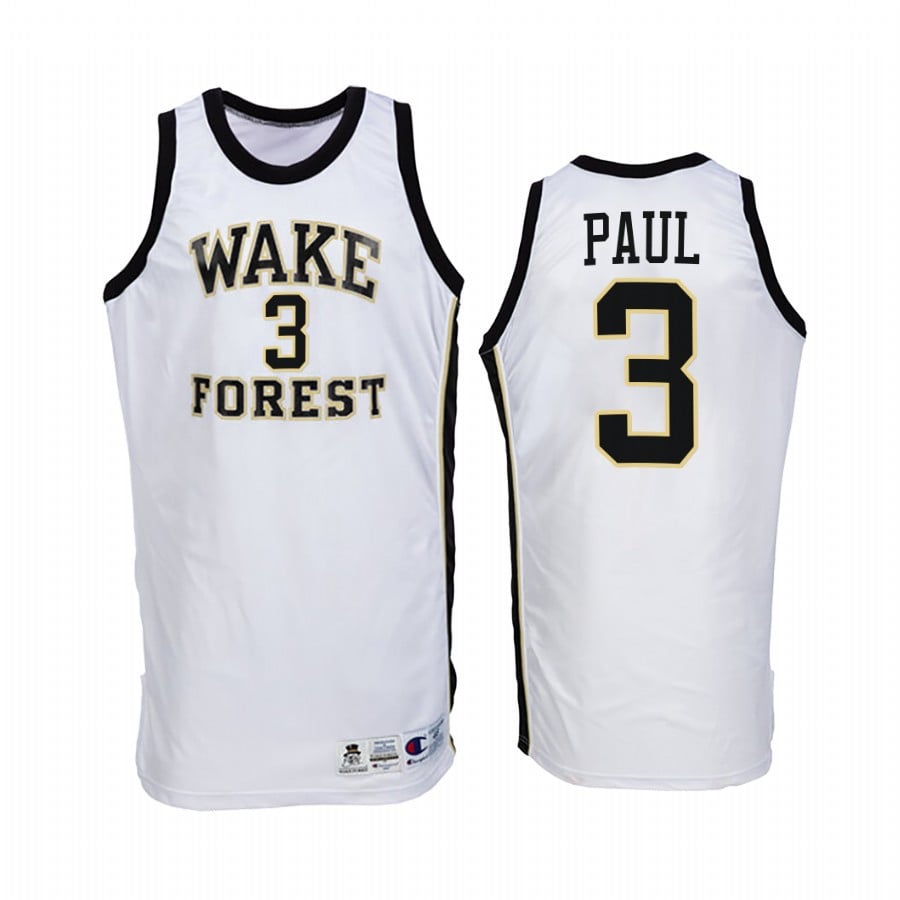 Wake Forest Demon Deacons Chris Paul 3 College White Throwback Uniform NCAA Jersey Men's