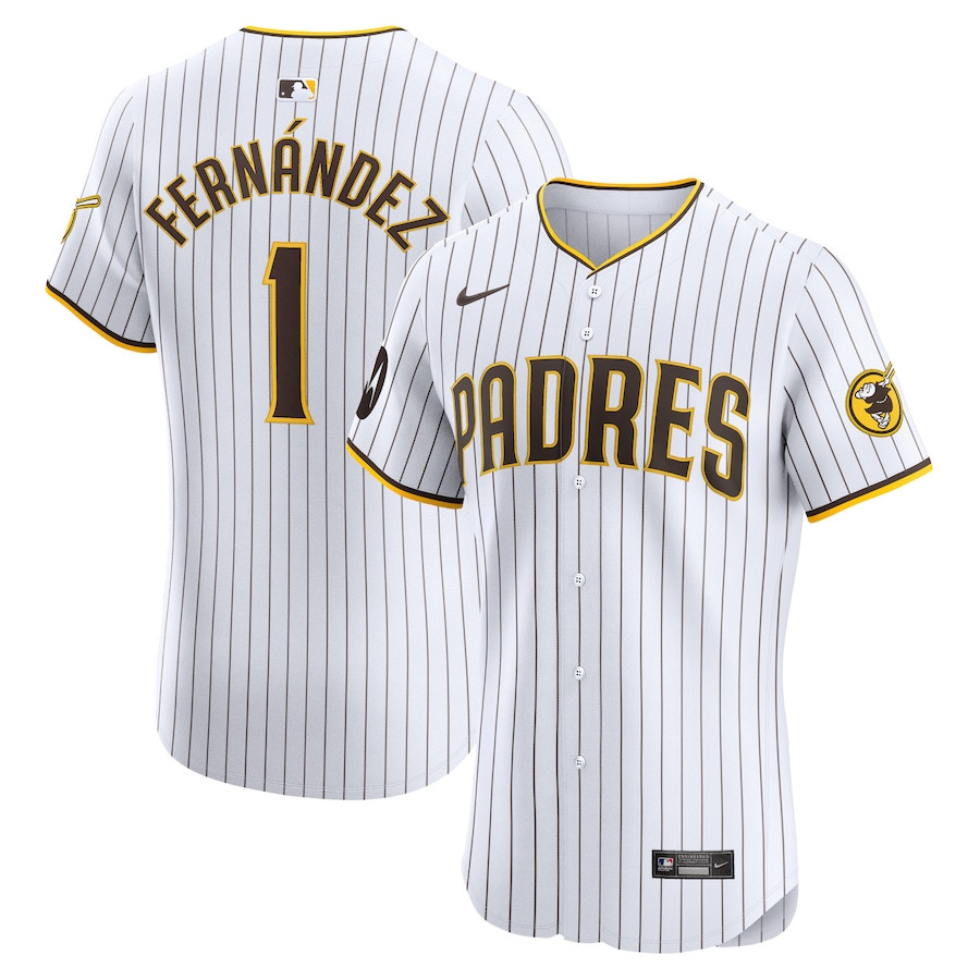 Tony Fern?ndez 1 San Diego Padres Home Elite White MLB Jersey Men's