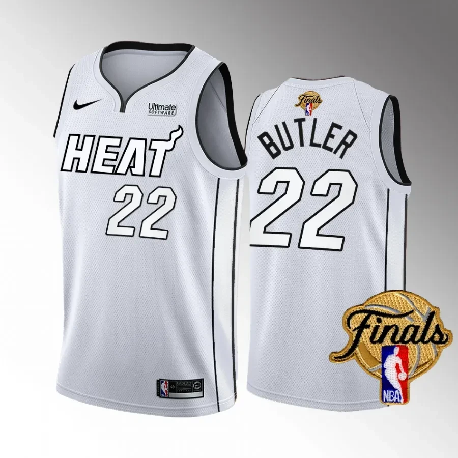 Jimmy Butler 22 Miami Heat 2023 Final Champion White NBA Jersey Men's