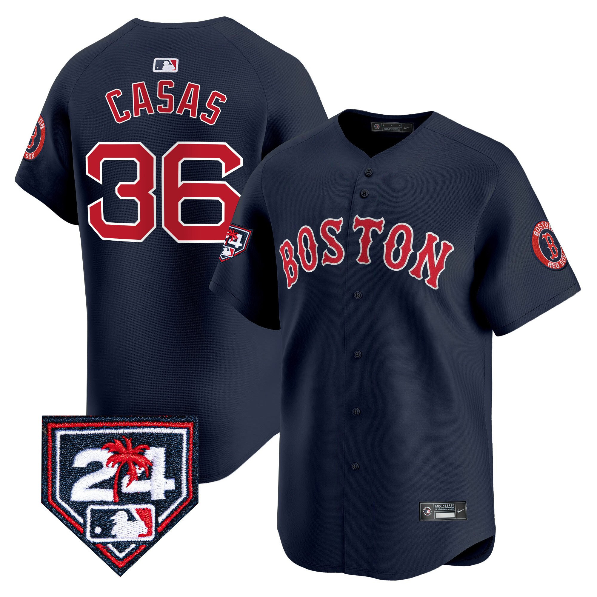 Triston Casas 36 Boston Red Sox 2024 Spring Training Navy MLB Jersey Men's