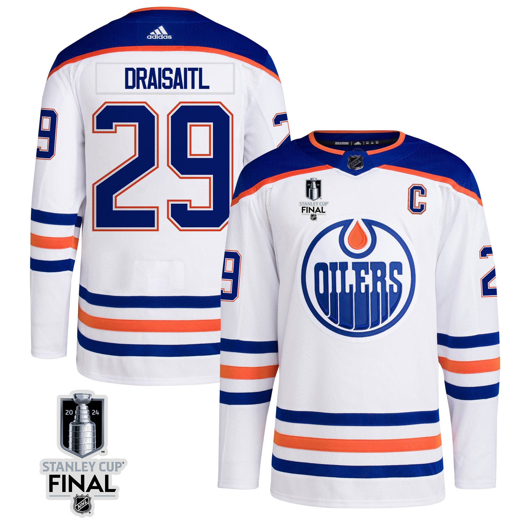 Leon Draisaitl 29 Edmonton Oilers 2024 STANLEY CUP Final Away White NHL Jersey Men's