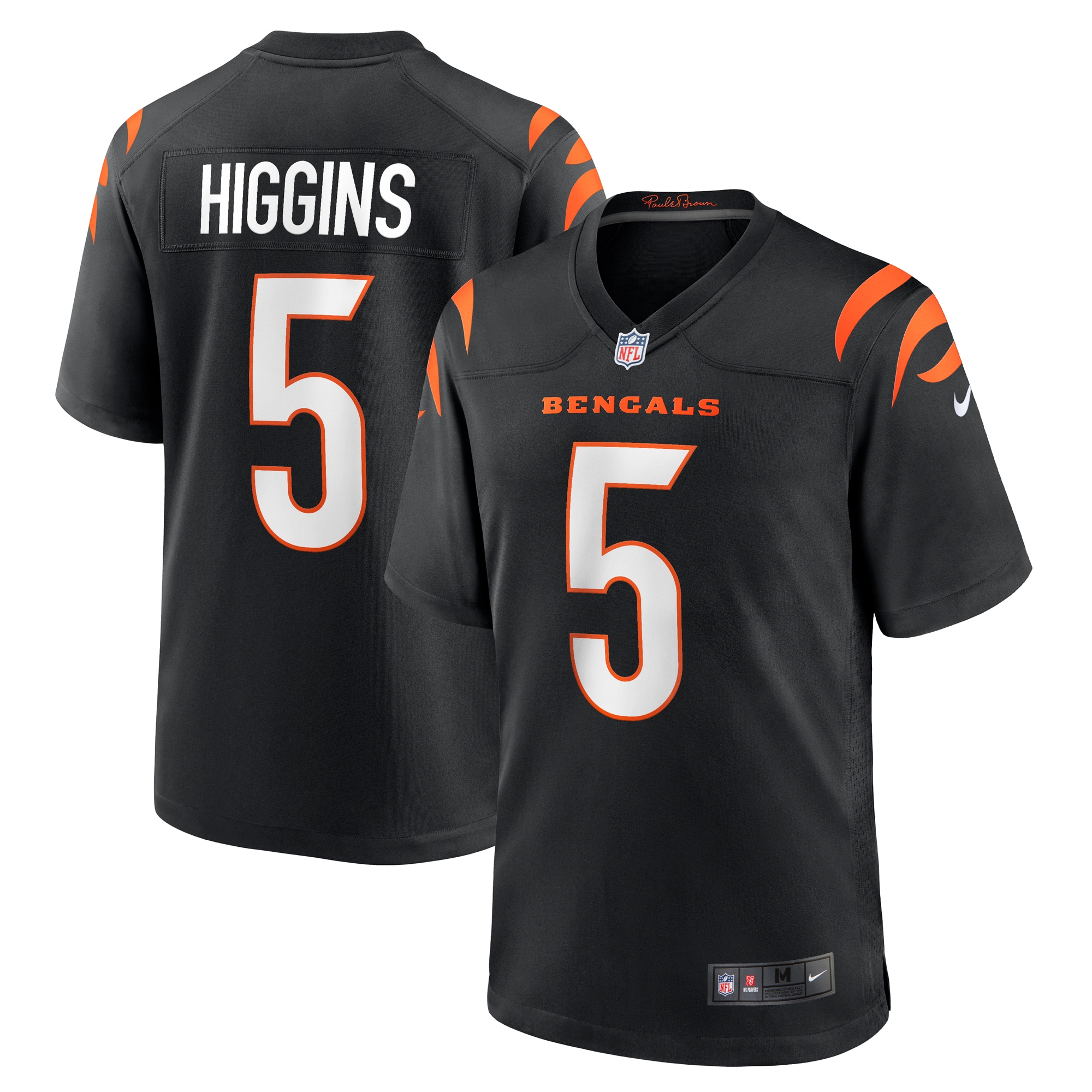 Cincinnati Bengals Tee Higgins Black Game Player NFL Jersey Men's