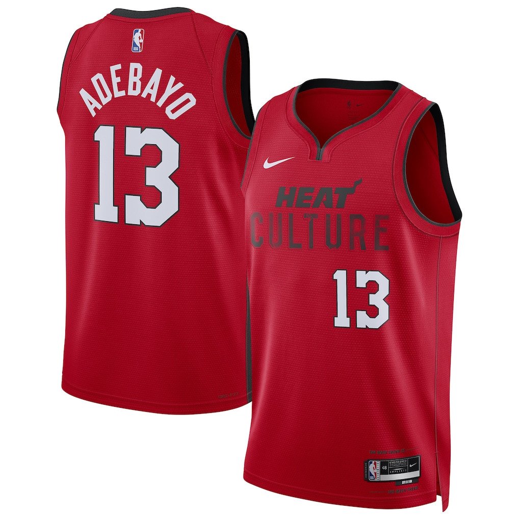 Bam Adebayo 13 Miami Heat Unisex 2024/25 Swingman Player City Edition Red NBA Jersey Unisex