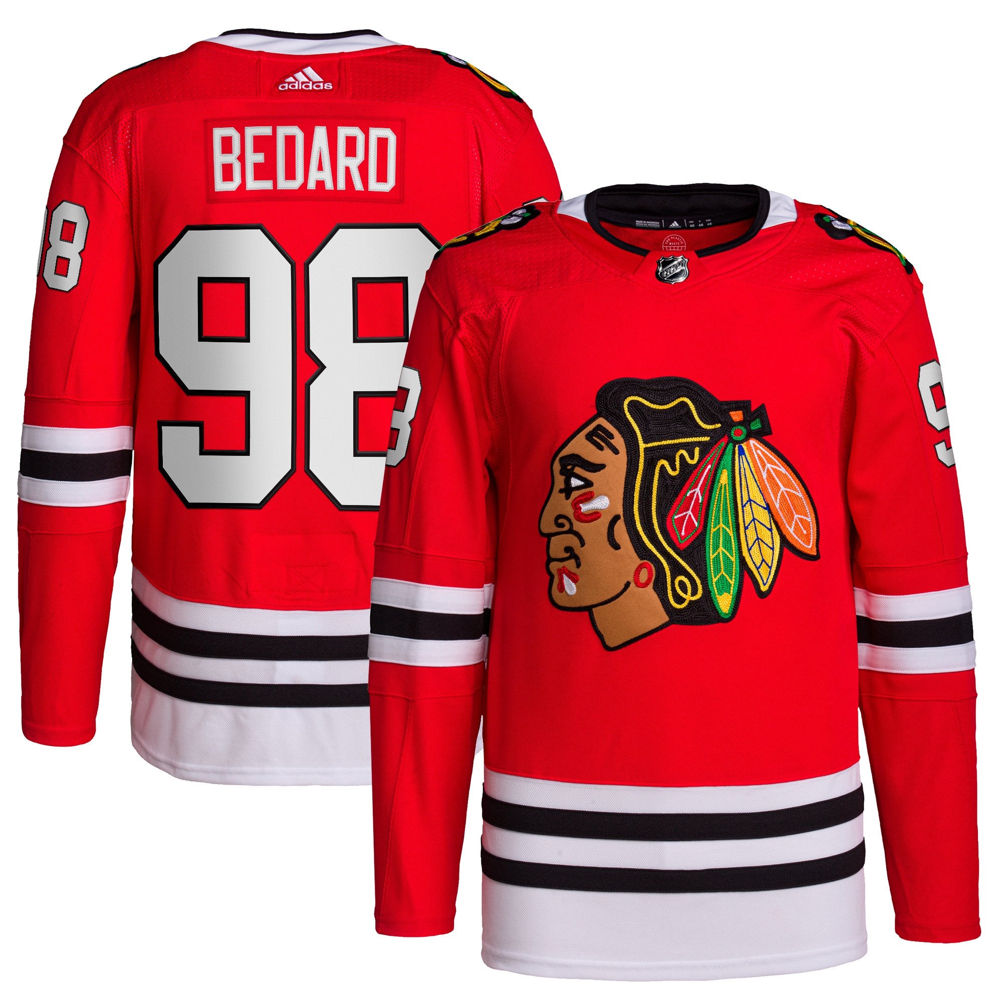 Connor Bedard 98 Chicago Blackhawks 2023 Draft Home Breakaway Red NHL Jersey Men's