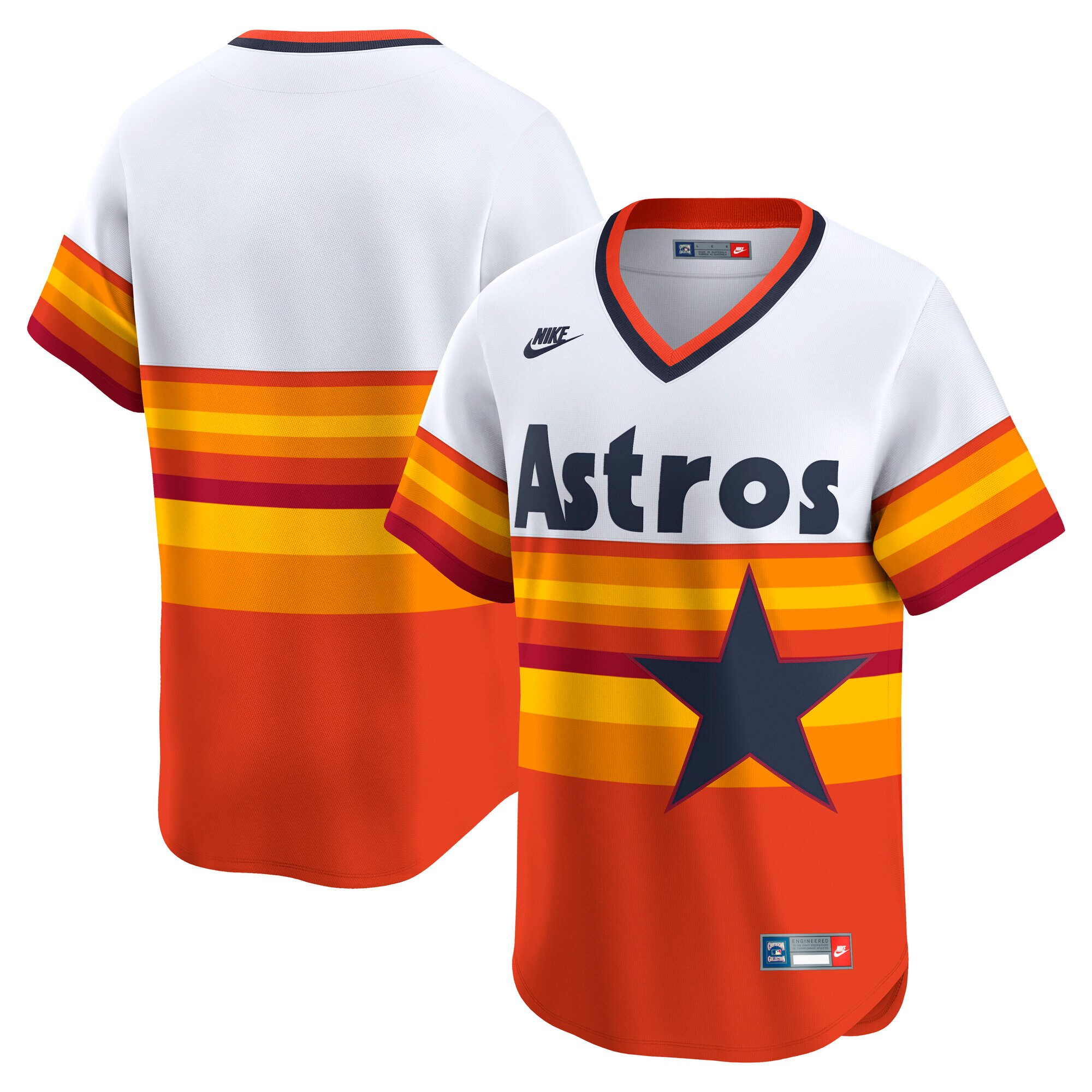 Houston Astros White Throwback Cooperstown Collection Limited MLB Jersey Men's