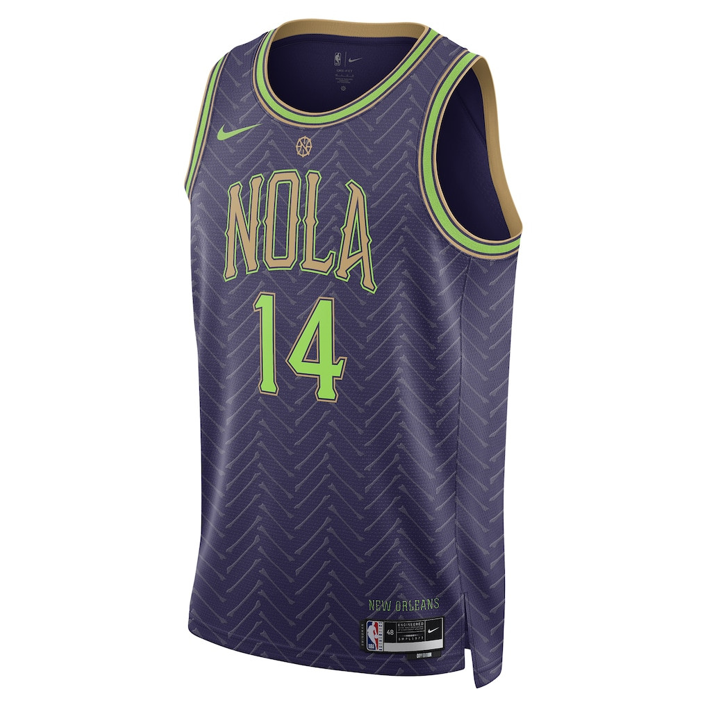Brandon Ingram 14 New Orleans Pelicans Unisex 2024/25 Swingman Player City Edition Purple NBA Jersey Unisex