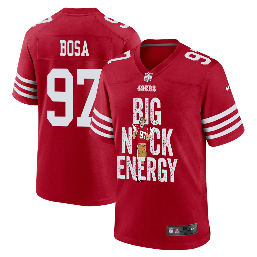 Nick Bosa 97 San Francisco 49ers Big Nick Energy Game Scarlet NFL Jersey Men's