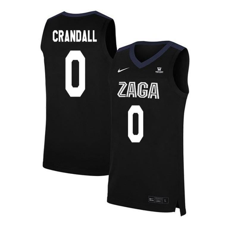 0 Geno Crandall Black Elite Gonzaga Bulldogs NCAA Jersey Men's