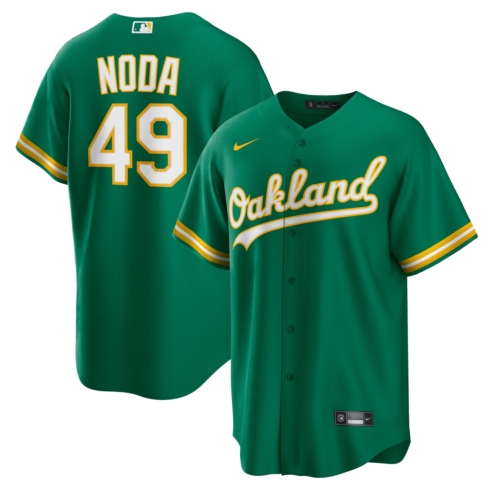 Oakland Athletics Ryan Noda Kelly Green Alternate MLB Jersey Men's