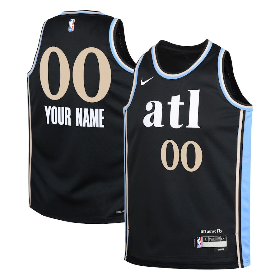 Atlanta Hawks 2023/24 City Edition Swingman Custom Black NBA Jersey Youth